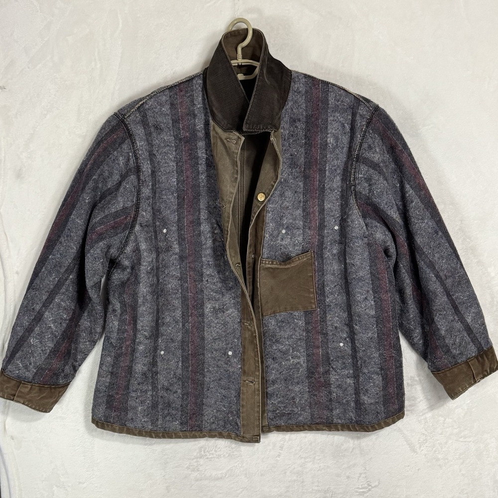 Vintage Carhartt Blanket Lined Chore Coat 2XL Brown Duck Canvas Work Jacket USA‎ - Picture 2 of 15